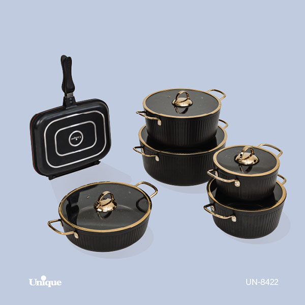 مشخصات سرویس قابلمه فلورانس مشکی 12 پارچه UN-8422